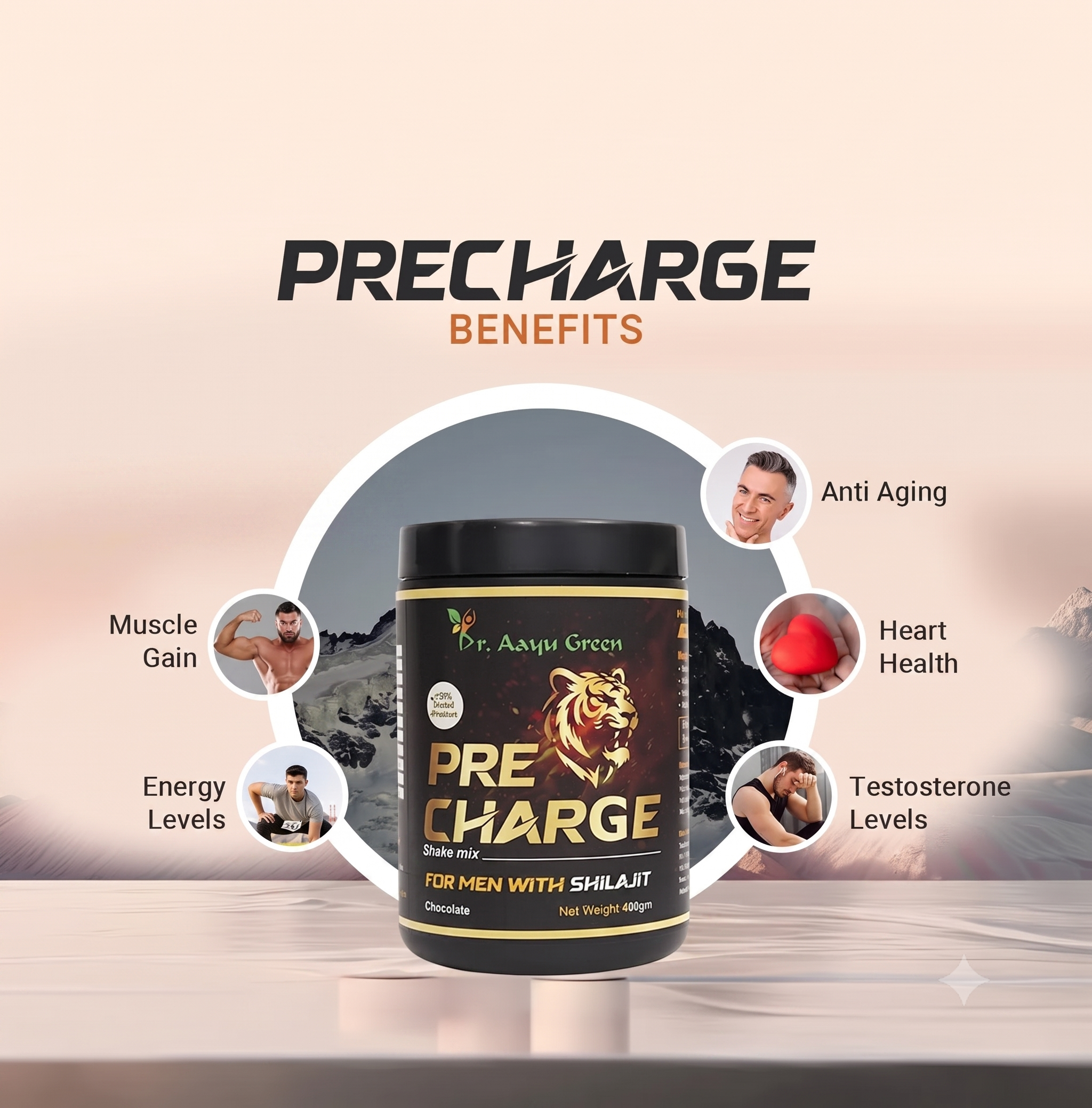 Dr. Aayu Green Precharge Shake – For Men with Shilajit