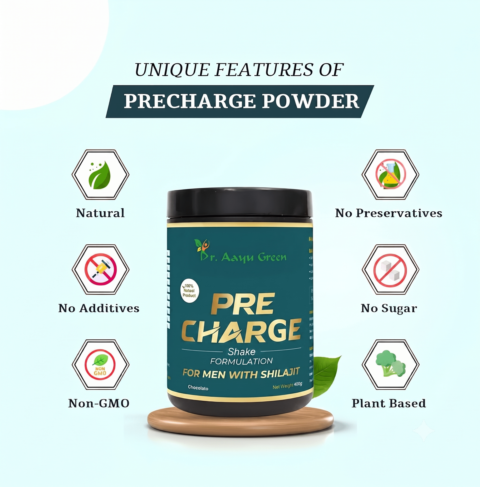 Dr. Aayu Green Precharge Shake - For All Age Group - tickmyhealthHeathcareTickmyhealthPack of 100gDr. Aayu Green Precharge Shake - For All Age Group