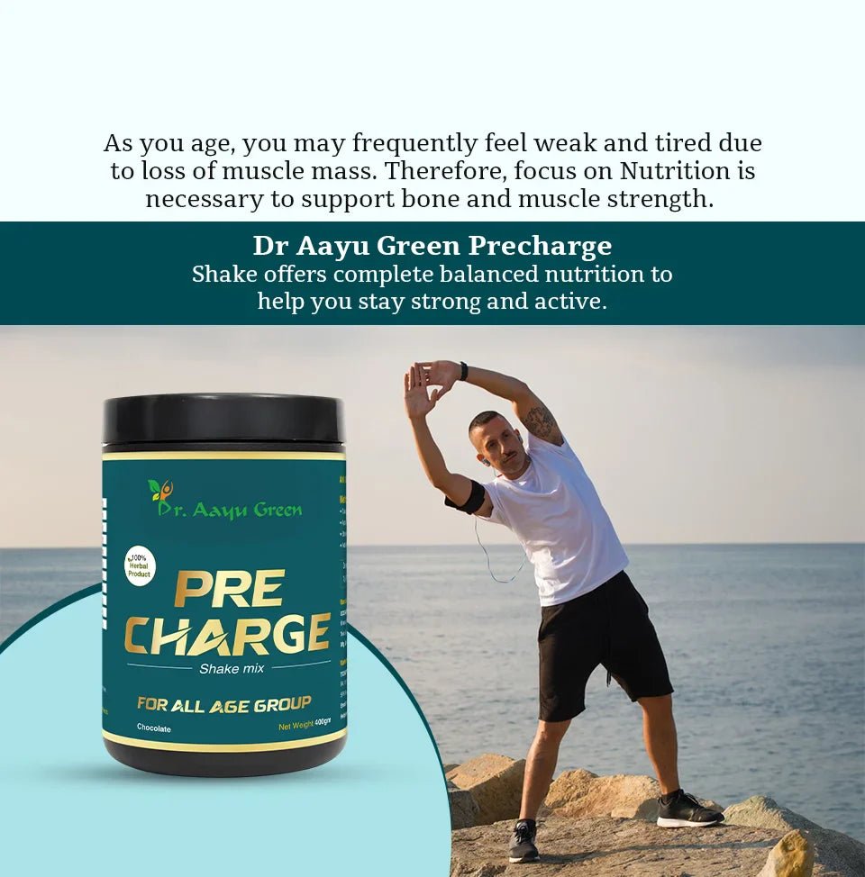 Dr. Aayu Green Precharge Shake - For All Age Group - tickmyhealthHeathcareTickmyhealthPack of 100gDr. Aayu Green Precharge Shake - For All Age Group