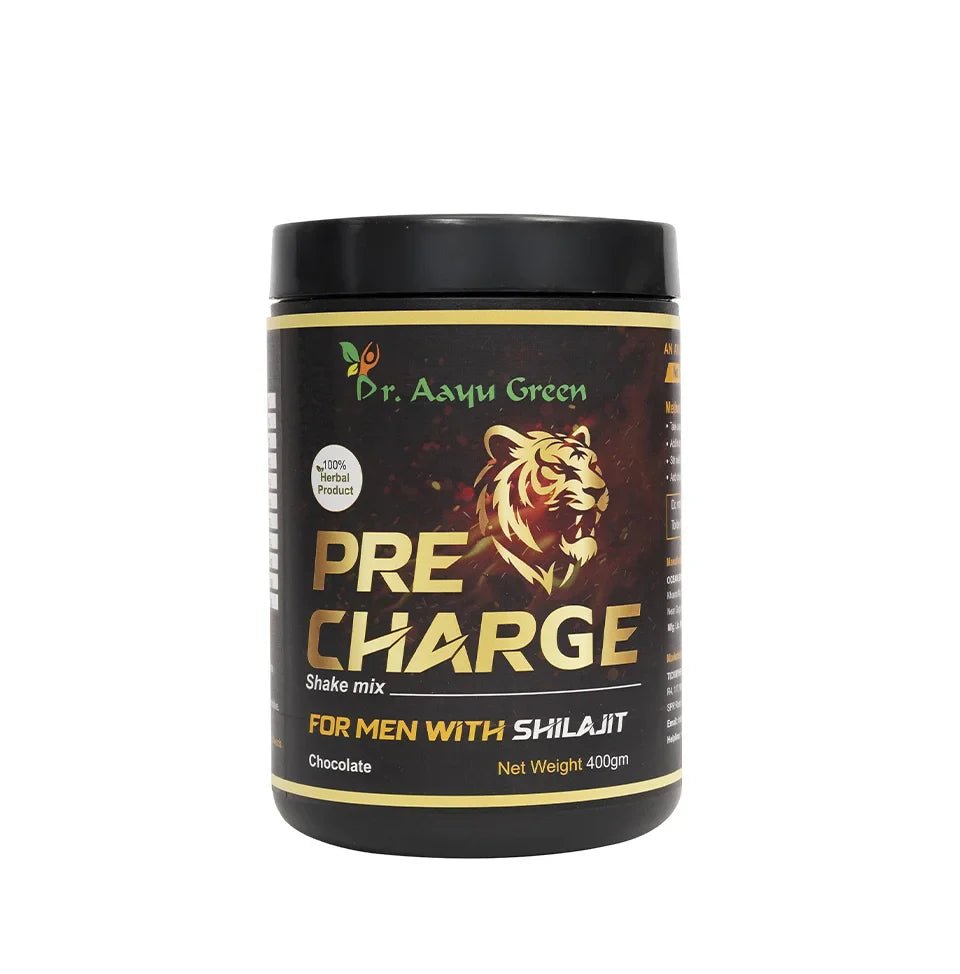 Dr. Aayu Green Precharge Shake – For Men with Shilajit - tickmyhealthHeathcareTickmyhealthPack of 400gHerbal protein powder